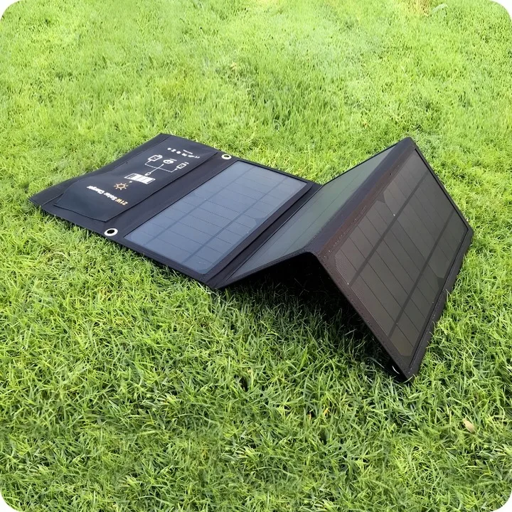 Panel solarny - ładowarka solarna (moc 21W) - 2 wyjścia USB - obrazek 3