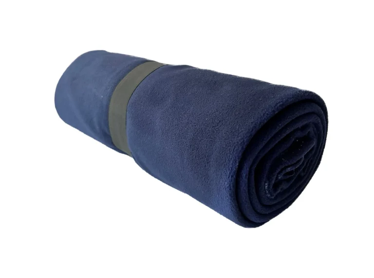 granatowy koc polarowy outdoorowy premium