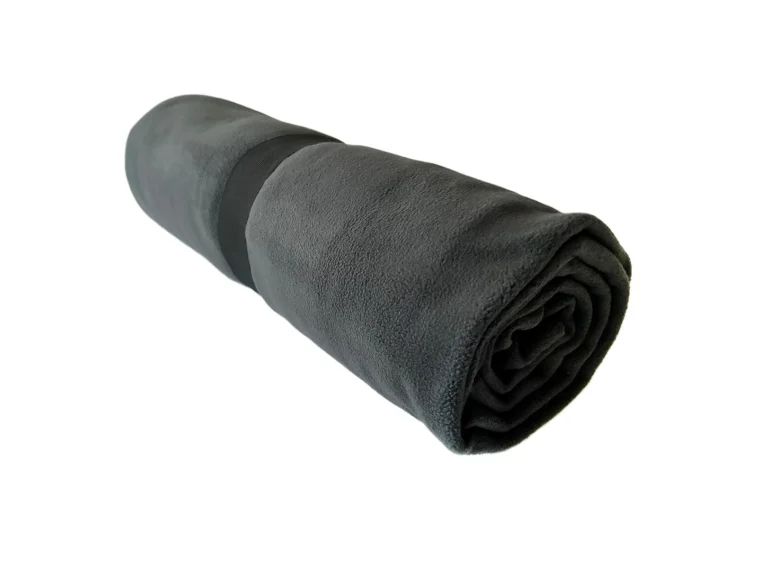 szary koc polarowy outdoorowy premium