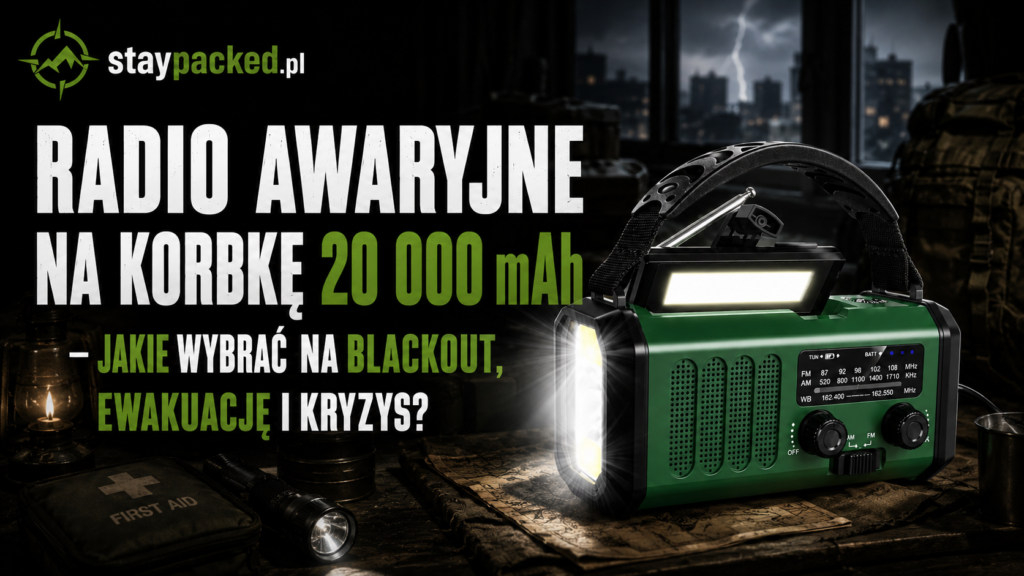 Radio awaryjne na korbkę 20 000 mAh – jakie wybrać na blackout, ewakuację i kryzys?